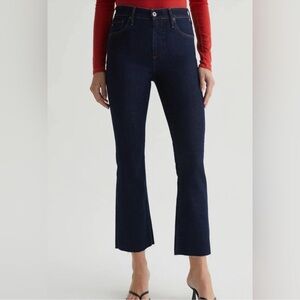 AG Adriano Goldschmied Farrah High Rise Boot Crop Jeans | Dark Indigo | Size 28